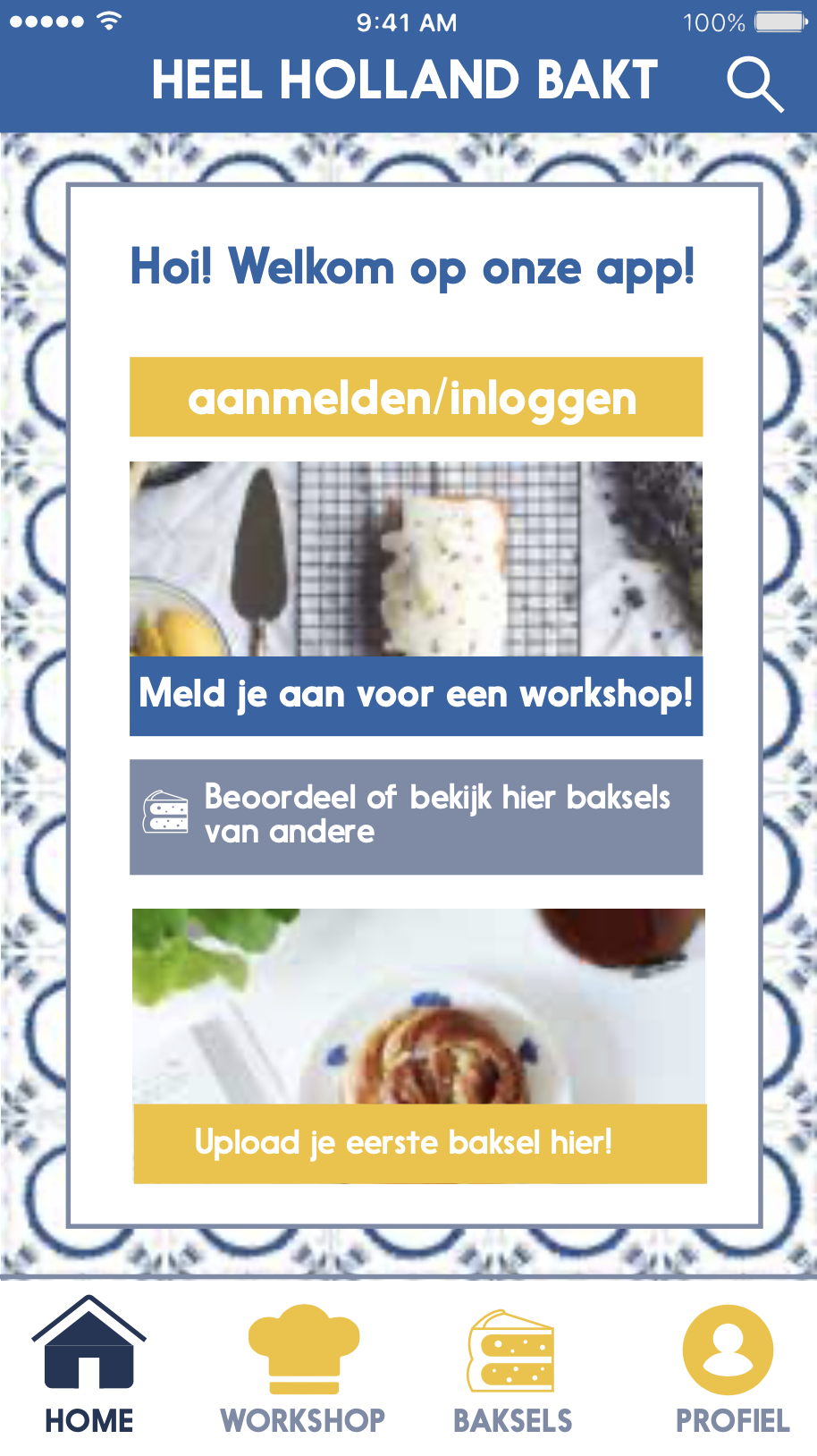 beginscherm app Heel holland bakt